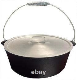 CIFFB Cocotte en fonte de 6 quarts avec couvercle en aluminium et panier vapeur