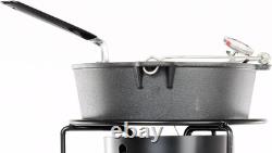 CIFFB Cocotte en fonte de 6 quarts avec couvercle en aluminium et panier vapeur