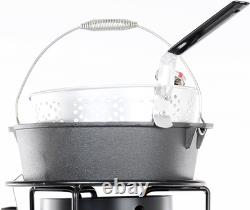 CIFFB Cocotte en fonte de 6 quarts avec couvercle en aluminium et panier vapeur CIFFB Cocotte en fonte de 6 quarts avec couvercle en aluminium et panier vapeur