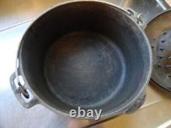 COCOTTE ET POÊLE FRITEUSE EN FER FORGÉ VINTAGE AVEC COUVERCLE AUTOMATIQUE, 10 1/4