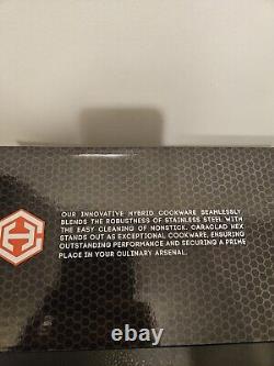 Caraclad/hex Ellevated Hex Nonstick Acier Inoxydable/Aluminium Faitout 4qt avec Couvercle en Verre