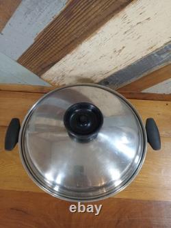 Casserole Chef's Ware Townecraft 6,5 Qt en acier inoxydable chirurgical T-304 avec couvercle de four néerlandais