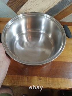 Casserole Chef's Ware Townecraft 6,5 Qt en acier inoxydable chirurgical T-304 avec couvercle de four néerlandais