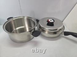 Casserole Cordon Bleu 6 qt à 7 plis en acier inoxydable chirurgical T304, cocotte et sauteuse avec un couvercle