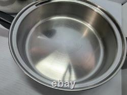 Casserole Cordon Bleu 6 qt à 7 plis en acier inoxydable chirurgical T304, cocotte et sauteuse avec un couvercle