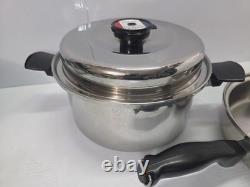 Casserole Cordon Bleu 6 qt à 7 plis en acier inoxydable chirurgical T304, cocotte et sauteuse avec un couvercle