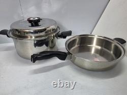 Casserole Cordon Bleu 6 qt à 7 plis en acier inoxydable chirurgical T304, cocotte et sauteuse avec un couvercle