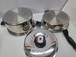 Casserole Cordon Bleu 6 qt à 7 plis en acier inoxydable chirurgical T304, cocotte et sauteuse avec un couvercle