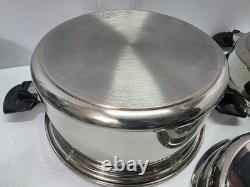 Casserole Cordon Bleu 6 qt à 7 plis en acier inoxydable chirurgical T304, cocotte et sauteuse avec un couvercle