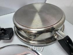 Casserole Cordon Bleu 6 qt à 7 plis en acier inoxydable chirurgical T304, cocotte et sauteuse avec un couvercle