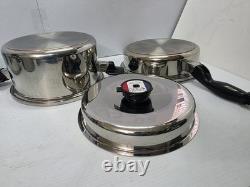 Casserole Cordon Bleu 6 qt à 7 plis en acier inoxydable chirurgical T304, cocotte et sauteuse avec un couvercle