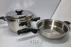 Casserole Cordon Bleu 6 qt à 7 plis en acier inoxydable chirurgical T304, cocotte et sauteuse avec un couvercle