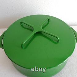 Casserole Vintage Dansk Kobenstyle Émail Vert MCM Avec Couvercle