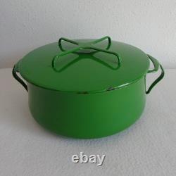 Casserole Vintage Dansk Kobenstyle Émail Vert MCM Avec Couvercle