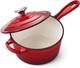 Casserole De 2qt Avec Couvercle, Casserole En Fonte &eacute;maill&eacute;e, Petite Cocotte Pour La Cuisson