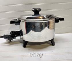 Casserole électrique à 5 Qt Lifetime, mijoteuse à noyau liquide, poêle en acier inoxydable avec couvercle