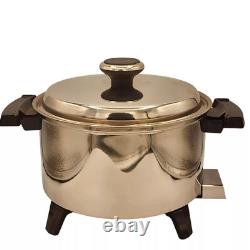 Casserole électrique à 5 Qt Lifetime, mijoteuse à noyau liquide, poêle en acier inoxydable avec couvercle