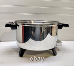 Casserole électrique à 5 Qt Lifetime, mijoteuse à noyau liquide, poêle en acier inoxydable avec couvercle