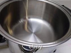 Casserole électrique à 5 Qt Lifetime, mijoteuse à noyau liquide, poêle en acier inoxydable avec couvercle