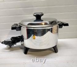 Casserole électrique à 5 Qt Lifetime, mijoteuse à noyau liquide, poêle en acier inoxydable avec couvercle