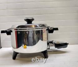 Casserole électrique à 5 Qt Lifetime, mijoteuse à noyau liquide, poêle en acier inoxydable avec couvercle