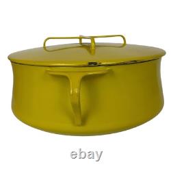 Casserole en Émail Jaune Kobenstyle IHQ France 8 qt 12 pouces Vintage