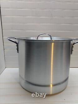 Casserole en aluminium de 32 litres, faitout, poêle à frire, cuiseur vapeur, grille et couvercle