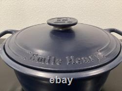 Casserole en céramique Émile Henry Sublime avec couvercle petit éclat 6 quart indigo 12,25