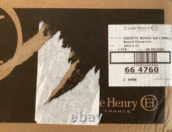 Casserole en céramique Émile Henry Sublime avec couvercle petit éclat 6 quart indigo 12,25