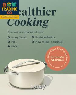 Casserole en céramique antiadhésive avec couvercle (6,5 Qt, 10,5) non toxique, sans PTFE ni PFOA