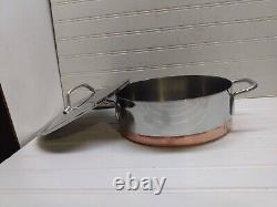 Casserole en cuivre et acier inoxydable de 4 litres de Revere Ware, modèle institutionnel 5000, avec couvercle