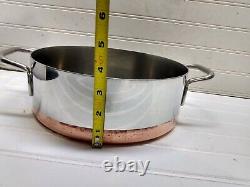 Casserole en cuivre et acier inoxydable de 4 litres de Revere Ware, modèle institutionnel 5000, avec couvercle