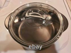 Casserole en fonte Rockcrok 4 Qt de Pampered Chef avec couvercle en verre Pot Noir EUC