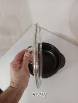 Casserole en fonte Rockcrok de 4 Qt avec couvercle en verre - Noir - Pampered Chef - État excellent