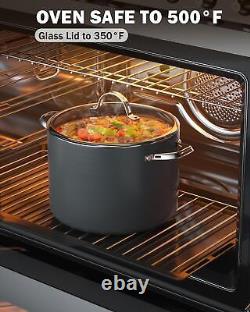 Casserole en fonte émaillée Cooks Standard avec couvercle en verre, 8 quarts classique