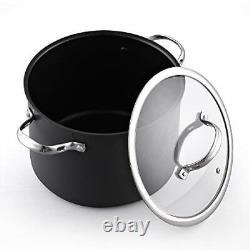 Casserole en fonte émaillée Cooks Standard avec couvercle en verre, 8 quarts classique