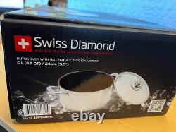 Casserole en fonte revêtue antiadhésive Swiss Diamond 9.5 avec couvercle en verre SDP31 dans une boîte de vente au détail