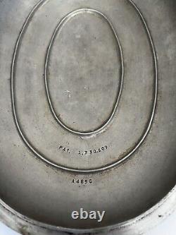 Casserole ovale en fonte d'aluminium Griswold #7 avec couvercle/soufflet vintage Hammer Top