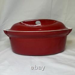 Casserole ovale rouge vintage Emile Henry avec couvercle faitout #107 2 qt 10,5 x 6,75
