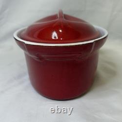 Casserole ovale rouge vintage Emile Henry avec couvercle faitout #107 2 qt 10,5 x 6,75