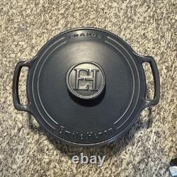 Cocotte En Fonte Emile Henry 4,5 Quart Avec Couvercle, Céramique, Fabriquée À La Main En France, Bleu Mat