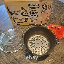 Cocotte Griswold Ware de 5 litres avec boîte, couvercle, trépied et publicité papier