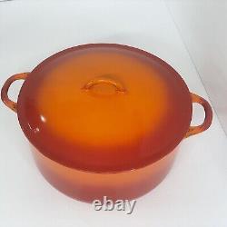 Cocotte Hollandaise vintage Descoware en fonte avec couvercle, flamme orange, 2-F 12 P FE Belgique