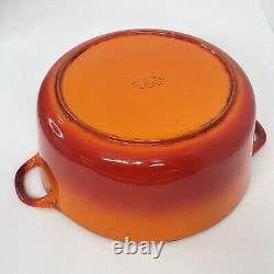 Cocotte Hollandaise vintage Descoware en fonte avec couvercle, flamme orange, 2-F 12 P FE Belgique