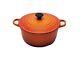 Cocotte Le Creuset Orange Flame Vintage 22 D 3,5 Litres Avec Couvercle