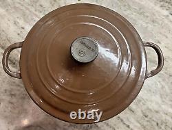 Cocotte Le Creuset Vintage Modèle D (22) 3,5 L Marron avec Couvercle Fendu