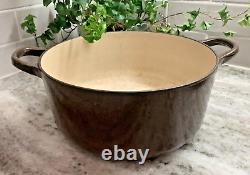 Cocotte Le Creuset Vintage Modèle D (22) 3,5 L Marron avec Couvercle Fendu