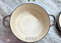 Cocotte Le Creuset Vintage Modèle D (22) 3,5 L Marron avec Couvercle Fendu