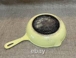 Cocotte Le Creuset vintage avec couvercle, casserole #16 avec couvercle, 2 poêles, jaune