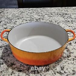 Cocotte Le Creuset vintage avec couvercle, couleur flamme orange, 7,25 litres